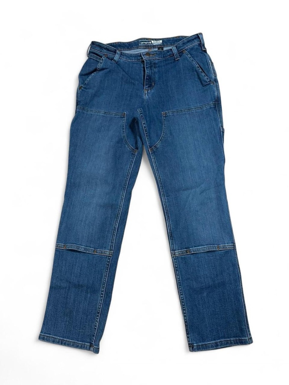 Carhartt Women’s Relaxed Fit Rugged Flex‎ Double Knee Front Denim Jeans Size 8